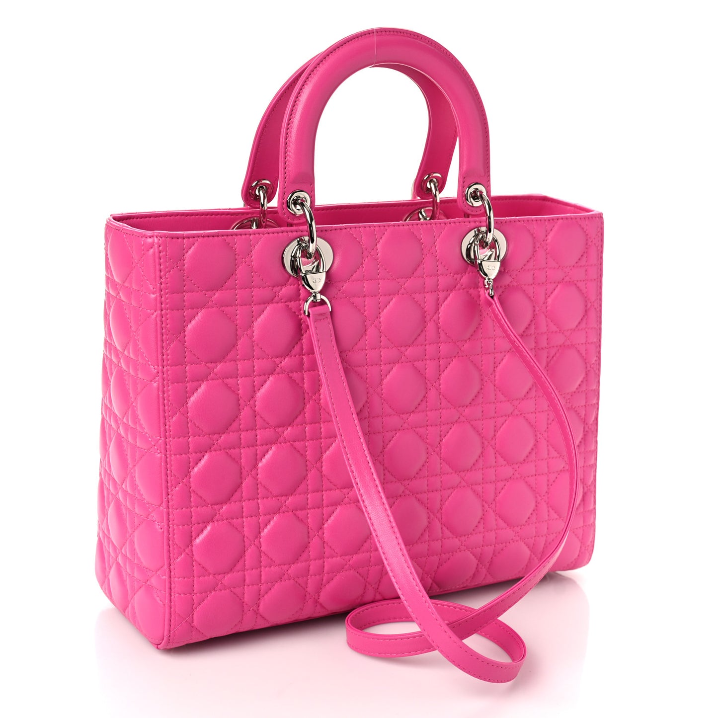 Lambskin Cannage Large Lady Dior Pink