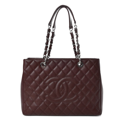 Chanel Caviar Quilted Grand Shopping Tote GST Dark Burgundy 1 of 10