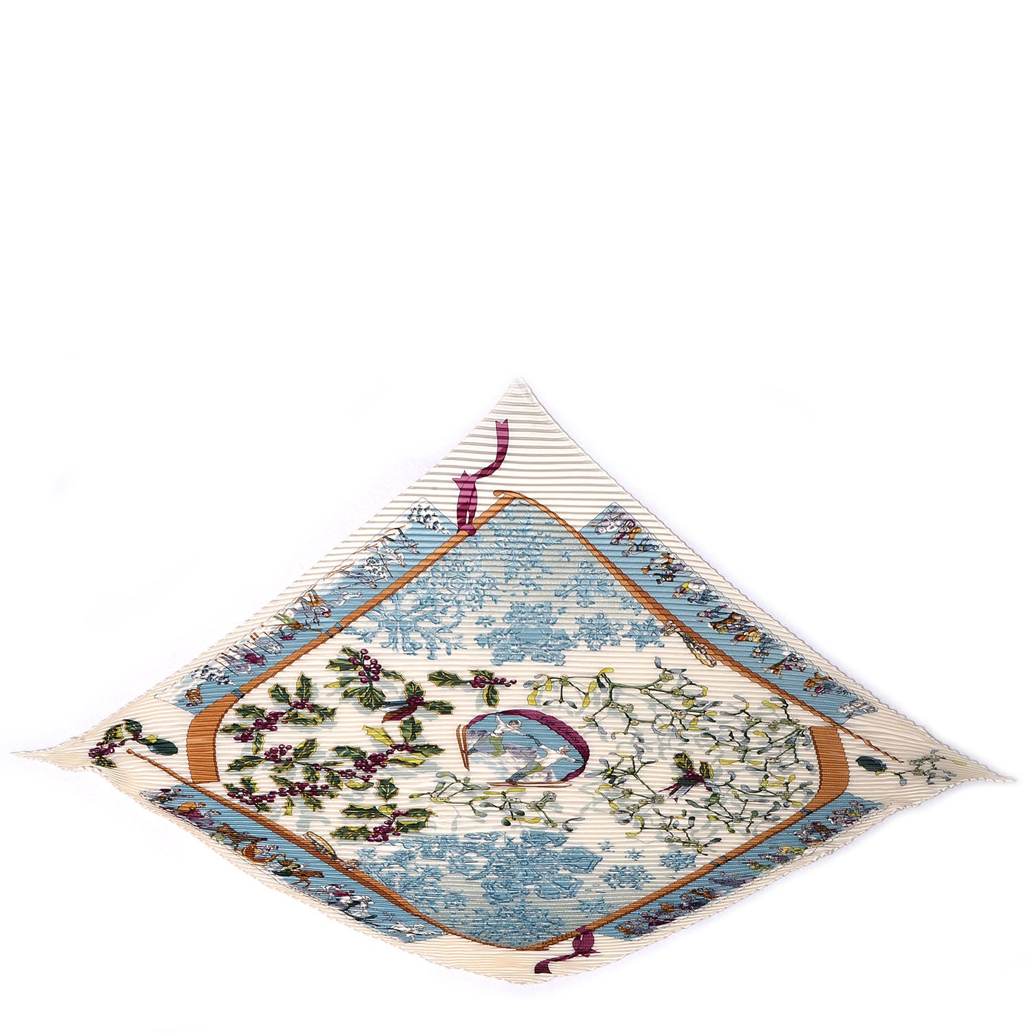 Hermes Silk Plisse Neige d'Antan Scarf 90 3 of 7