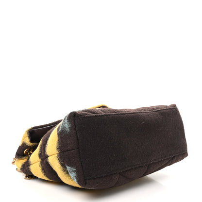 Saint Laurent Tie Dye Wool Quilted Small Loulou Puffer Monogram Chain Satchel Yellow Pacific Blue Dark Pecan 4 of 10
