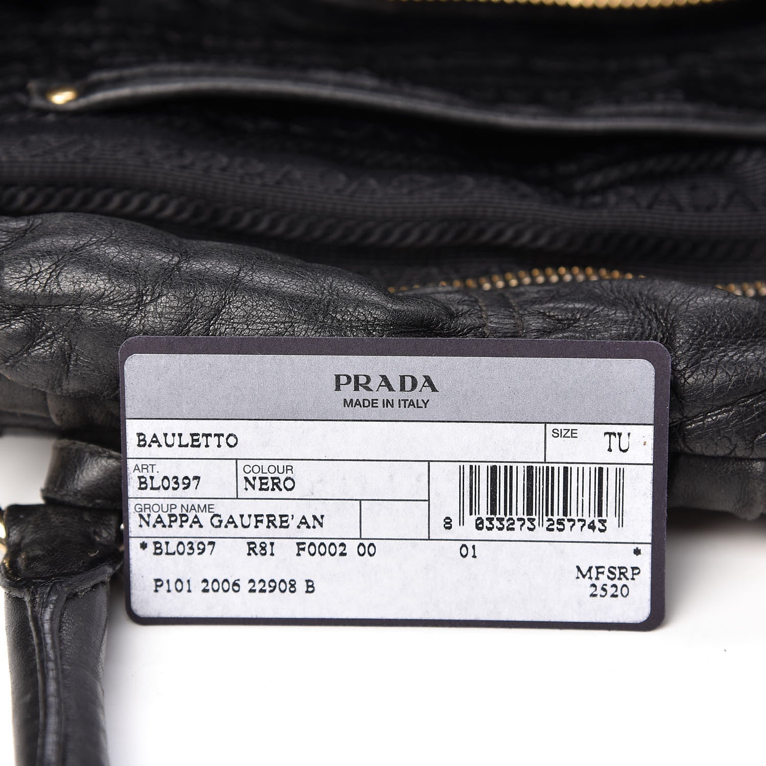 Prada Nappa Gaufre Satchel Black 11 of 13
