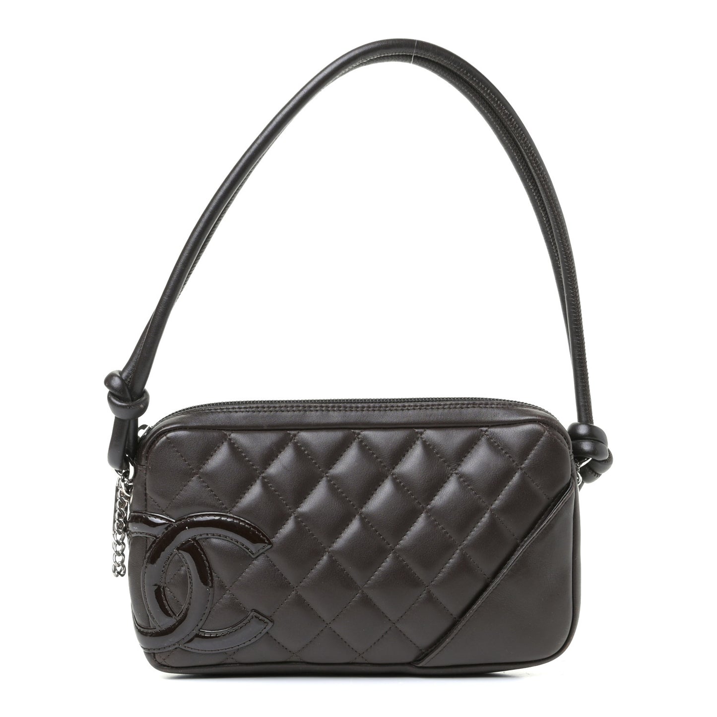 Calfskin Quilted Cambon Pochette Brown