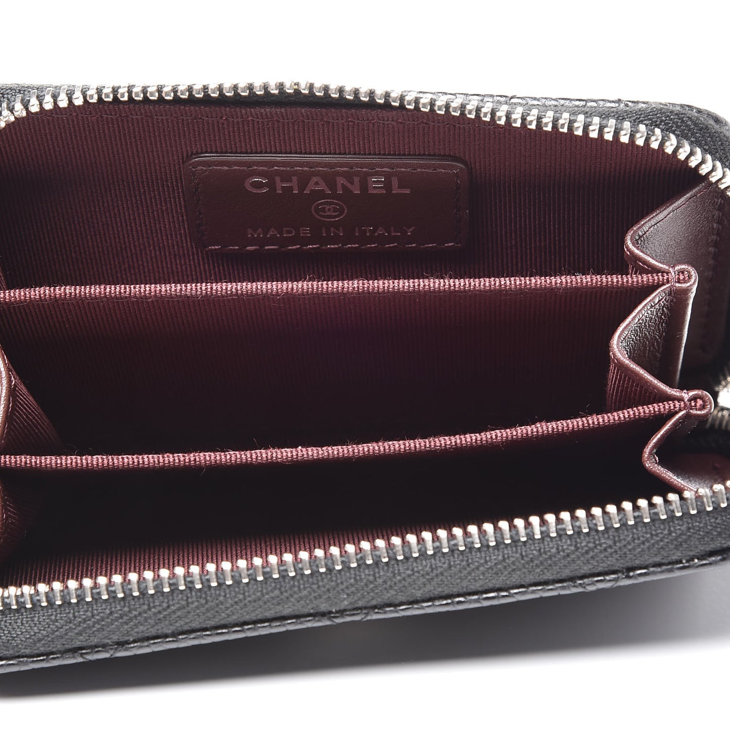 Caviar Quilted Zip Coin Purse Black