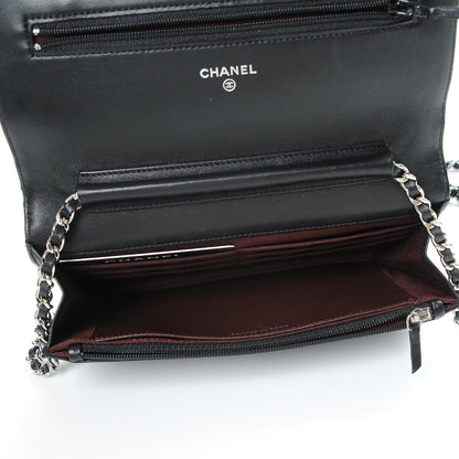 Chanel Lambskin Quilted Wallet On Chain WOC Black 5 of 9