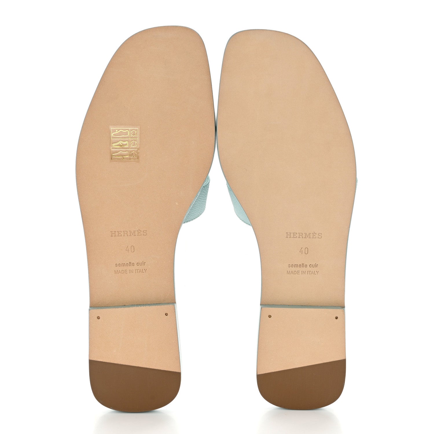 Hermes Epsom Oran Sandals 40 Vert Embrun 5 of 10