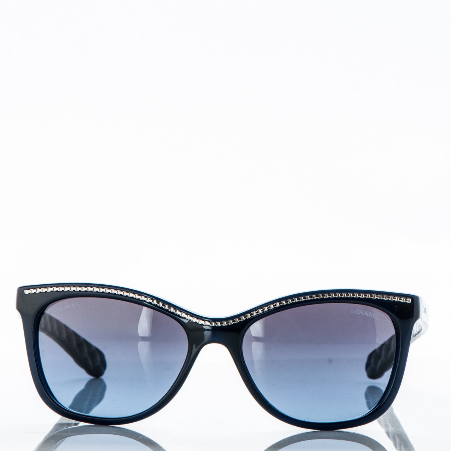 Cat Eye Chain Sunglasses 6041 Navy Blue