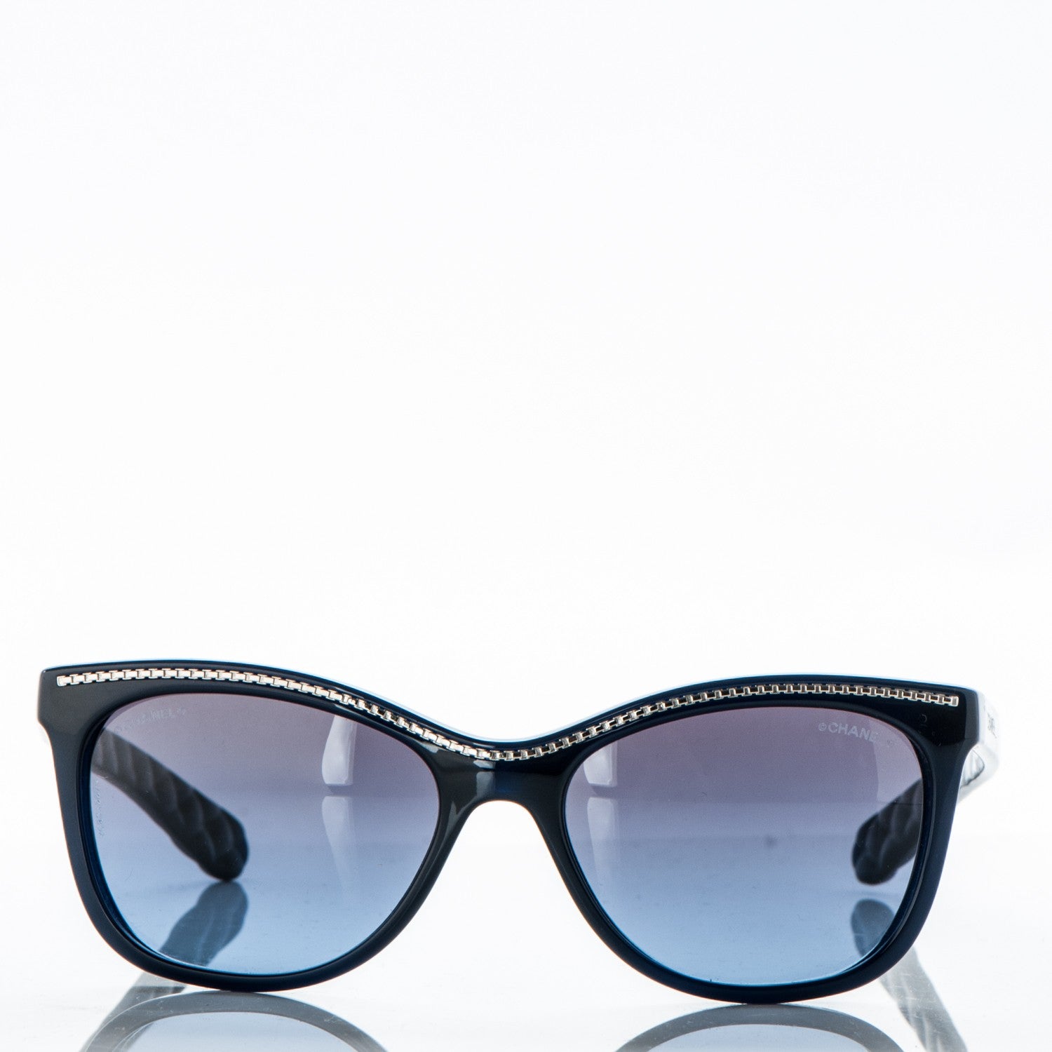 Chanel Cat Eye Chain Sunglasses 6041 Navy Blue 4 of 6
