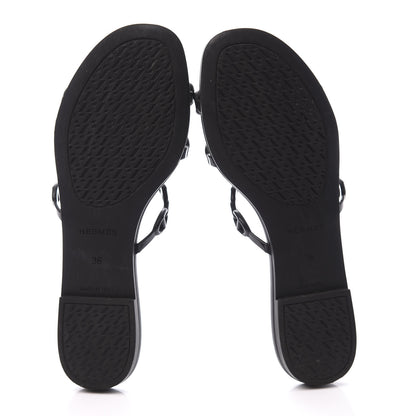 Hermes Rubber Chaine d'Ancre Rivage Sandals 36 Black 6 of 10