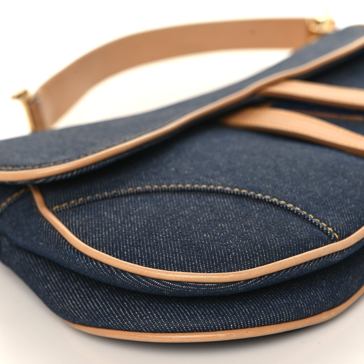 Christian Dior Denim Calfskin Saddle Bag Blue 8 of 16