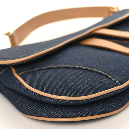 Christian Dior Denim Calfskin Saddle Bag Blue 8 of 16