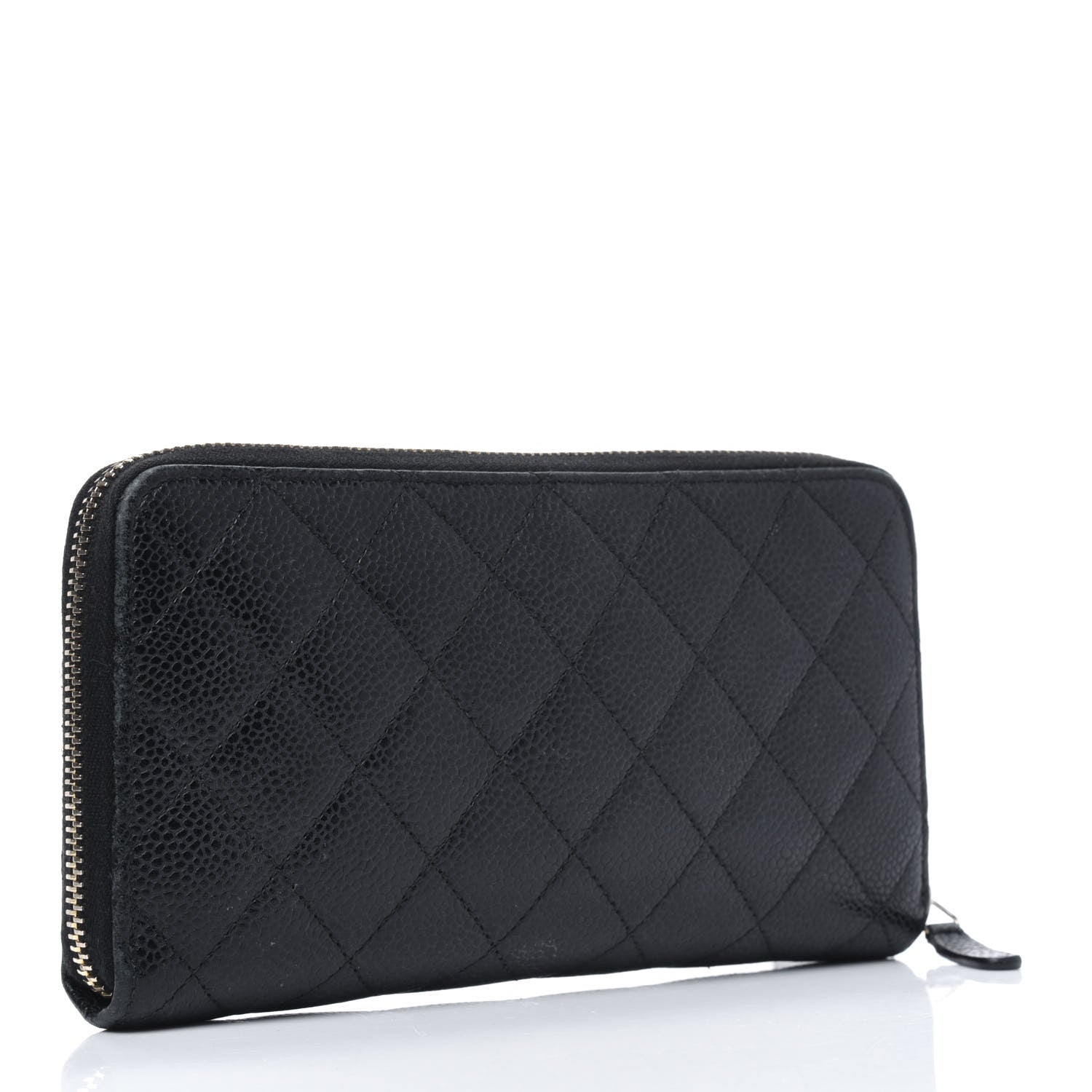 Chanel Caviar Quilted Large Gusset Zip Around Wallet Black 3 of 24