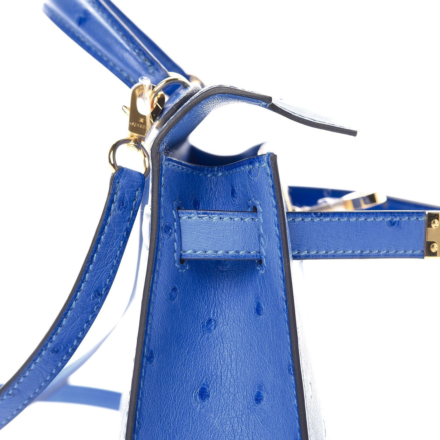 Ostrich Mini Kelly Sellier 20 Blueet