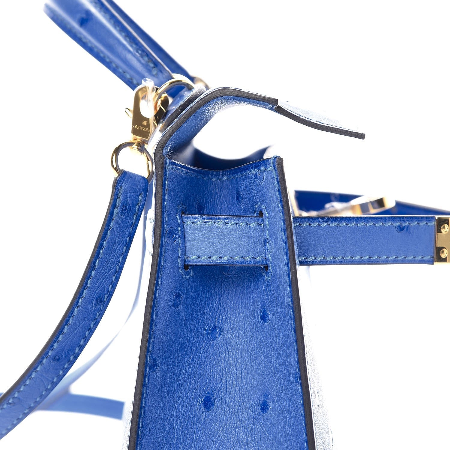 Hermes Ostrich Mini Kelly Sellier 20 Blueet 20 of 60