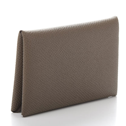 Hermes Epsom Calvi Card Case Etoupe 3 of 10