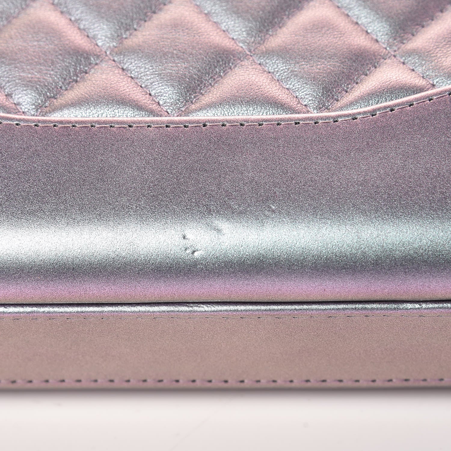 Chanel Iridescent Lambskin Calfskin Quilted Small Gabrielle Clutch With Chain Light Purple 11 of 12