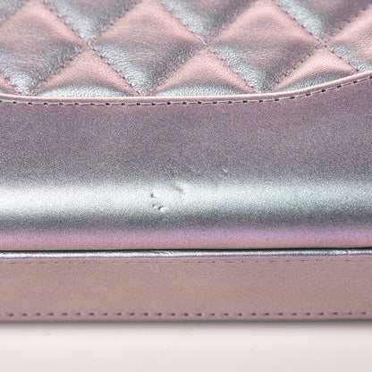 Chanel Iridescent Lambskin Calfskin Quilted Small Gabrielle Clutch With Chain Light Purple 11 of 12