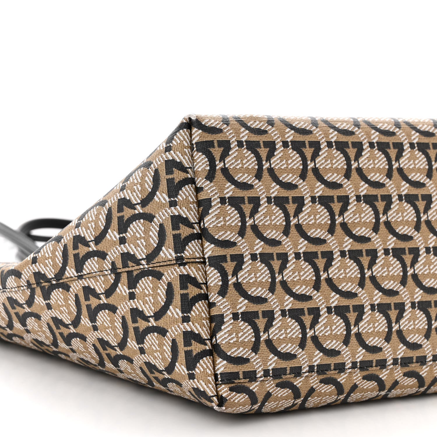 Salvatore Ferragamo Canvas Calfskin Gancini Bag Black 10 of 12