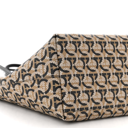 Salvatore Ferragamo Canvas Calfskin Gancini Bag Black 10 of 12