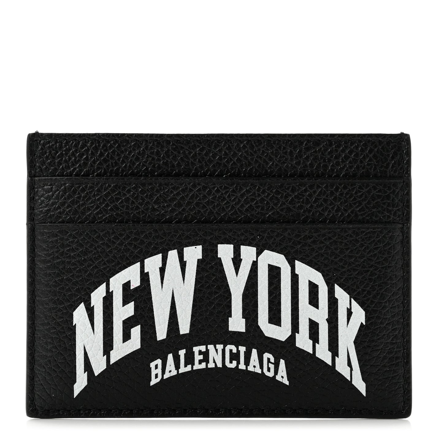 Calfskin City Logo Cash Card Holder Black White