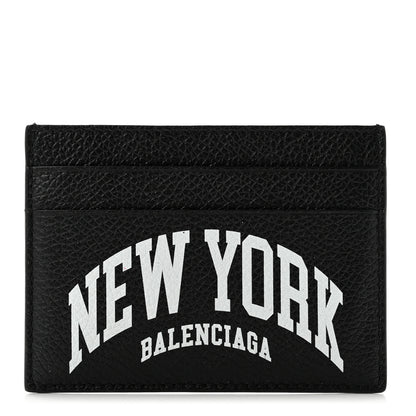 Balenciaga Calfskin City Logo Cash Card Holder Black White 1 of 7
