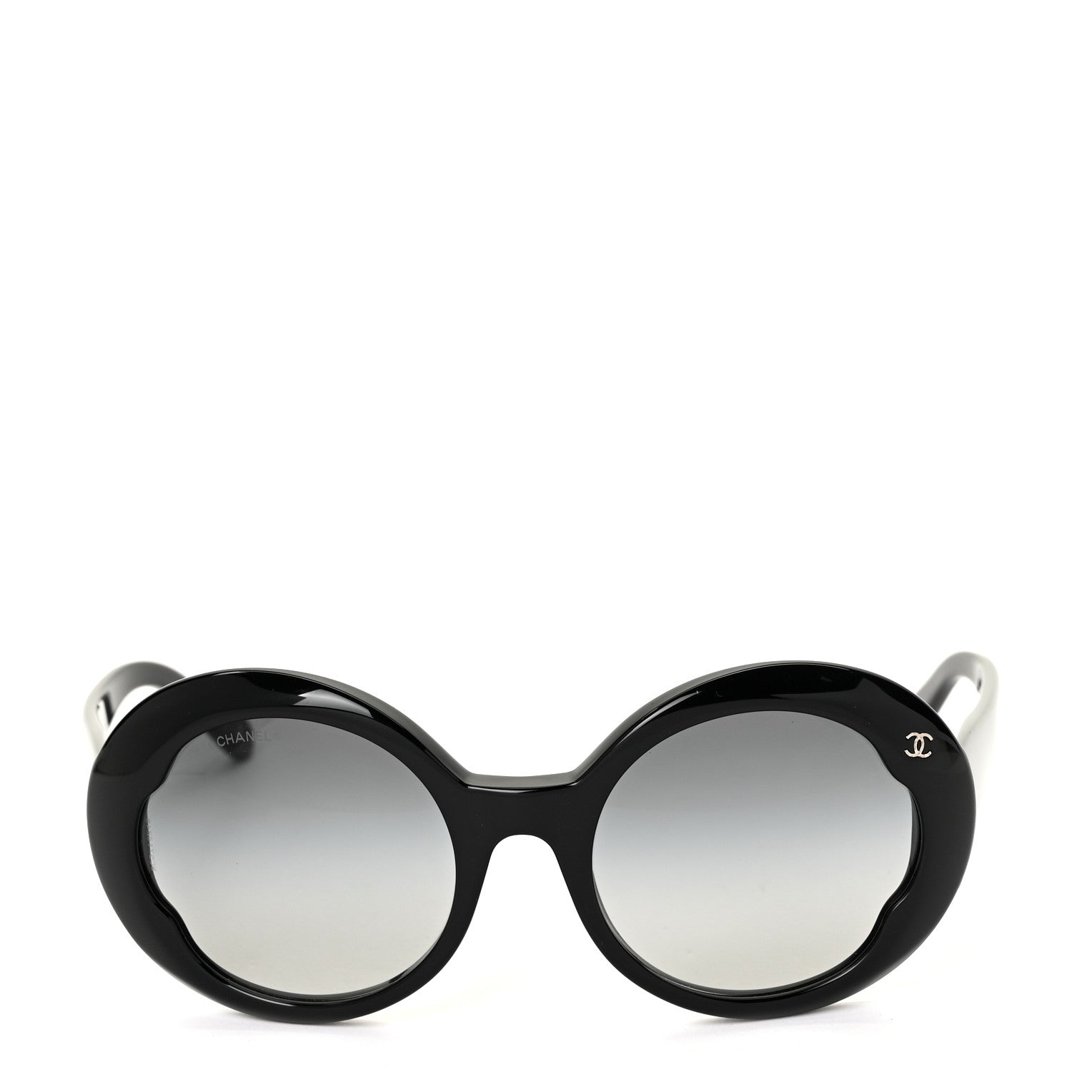 Chanel Acetate CC Logo Round Sunglasses 5154 Black 2 of 7