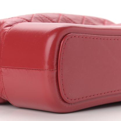 Chanel Aged Smooth Calfskin Quilted Medium Gabrielle Logo Hobo Red 9 of 10