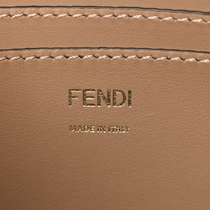 Fendi Fabric Jacquard Vitello Grace FF 1974 Baguette Pouch Tobacco Moro Sand 6 of 9