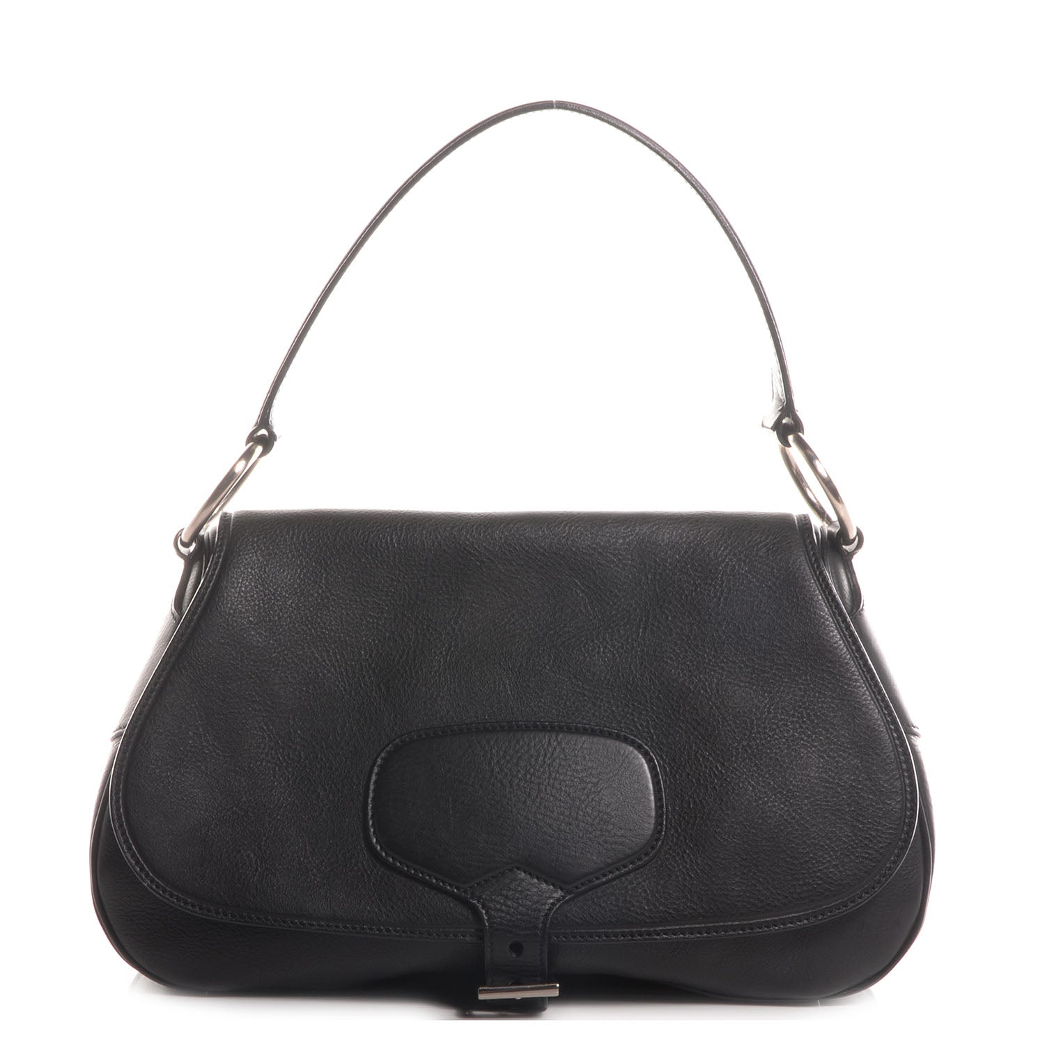 Prada Vacchetta Old Leather Saddle Bag Nero Black 1 of 7