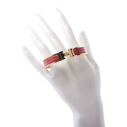 Hermes Enamel Narrow Clic Clac H Bracelet GM Rouge Corail 2 of 4