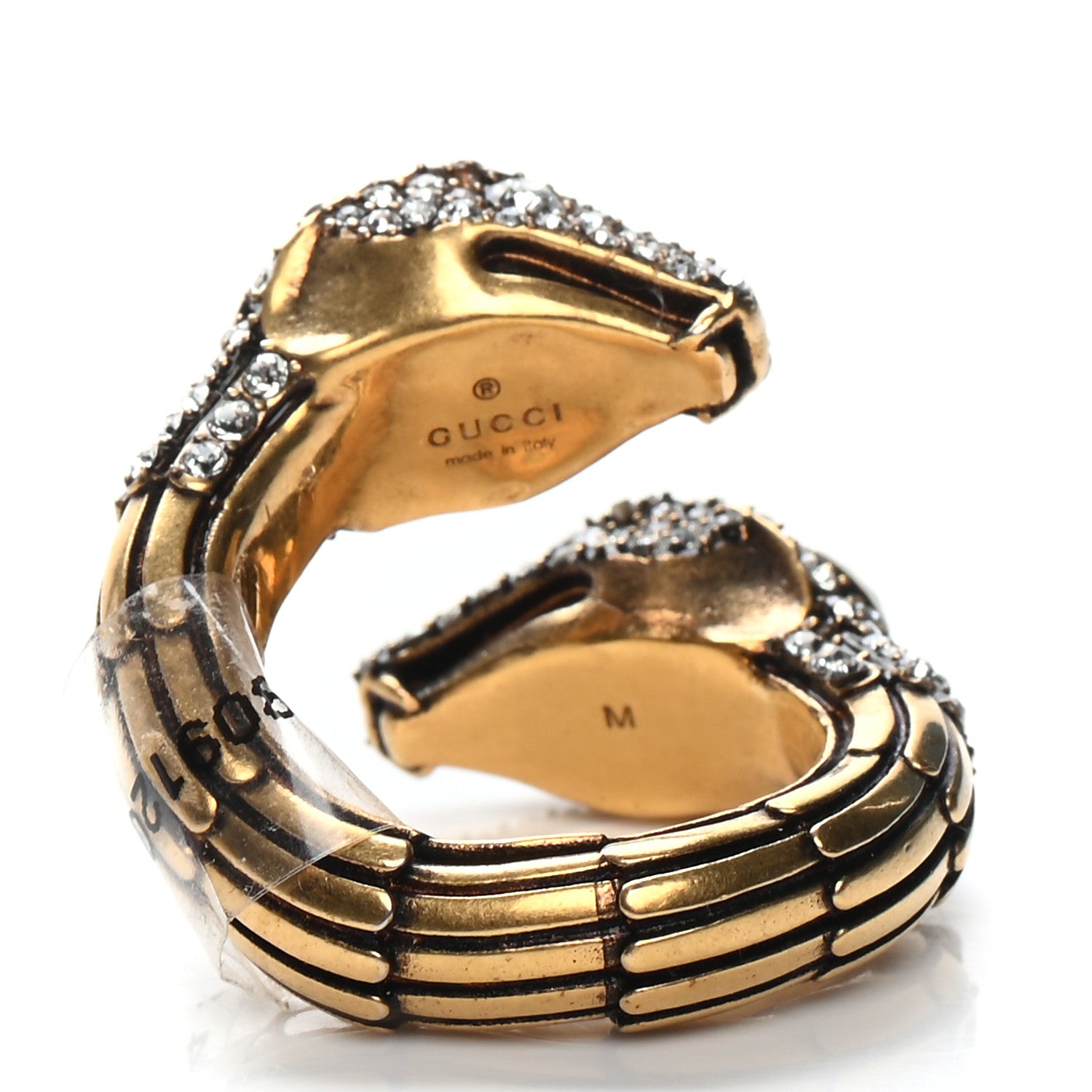 Gucci Metal Crystal Snake Ring M White GoldGUCCI Crystals Snake Ring M 4 of 6