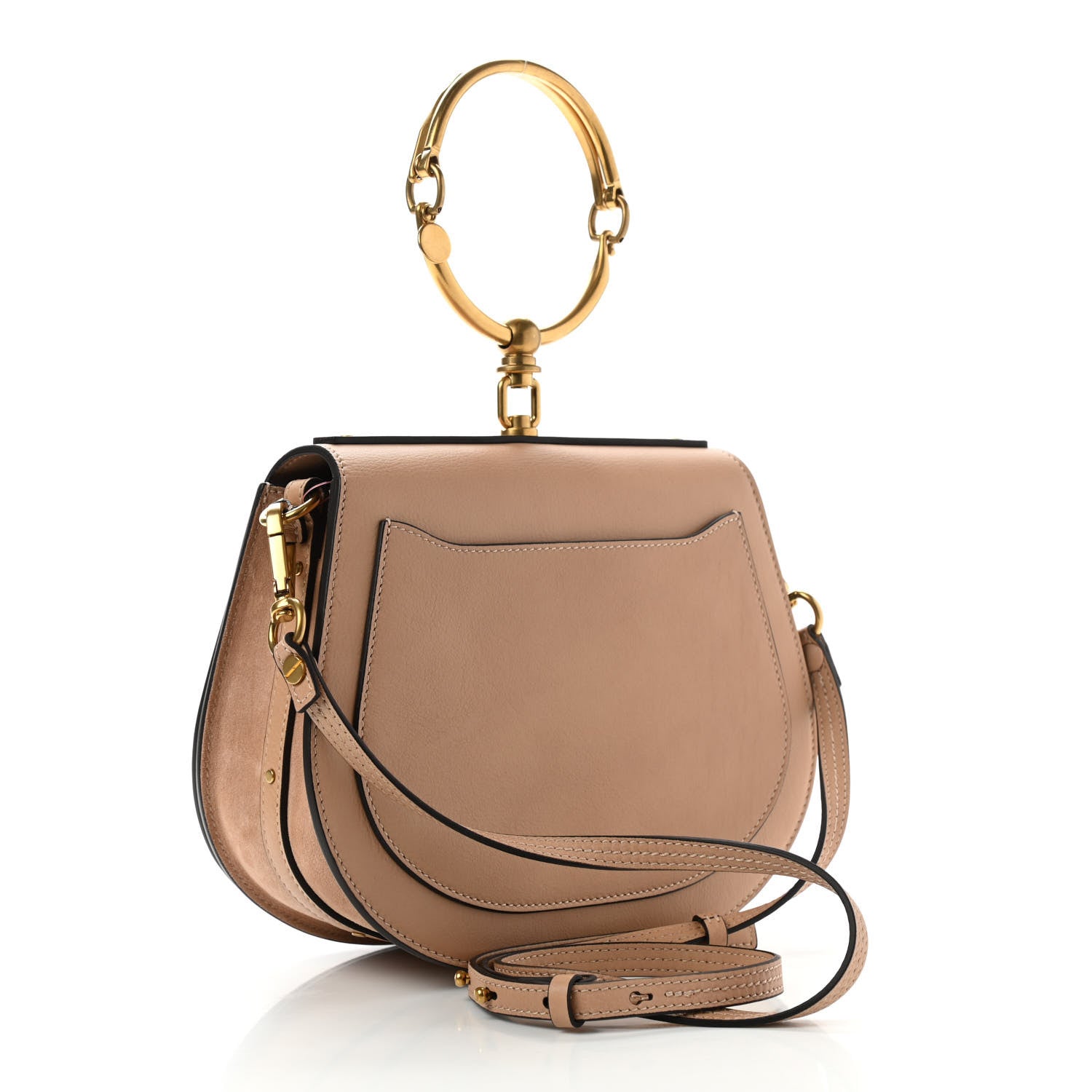 Chloe Calfskin Suede Medium Nile Bracelet Bag Biscotti Beige 3 of 10