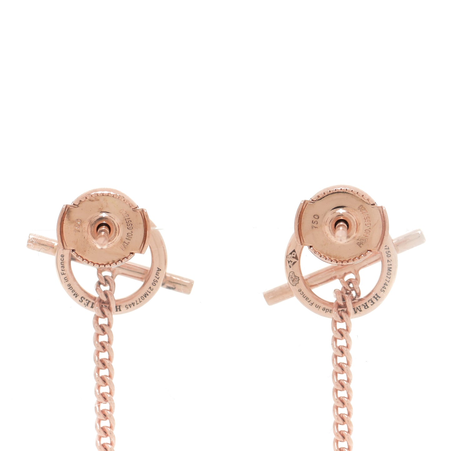18K Rose Gold Echappee Asymmetric Earrings