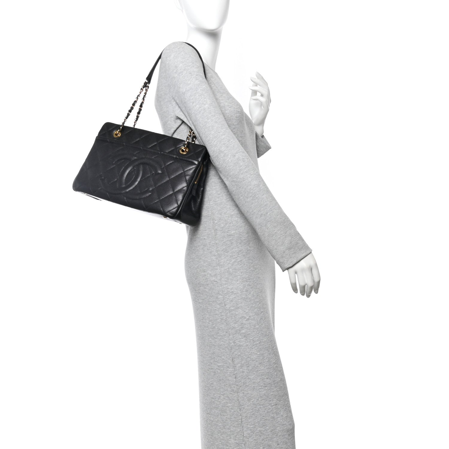 Chanel Caviar Quilted Timeless CC Soft Tote Black 3 of 14