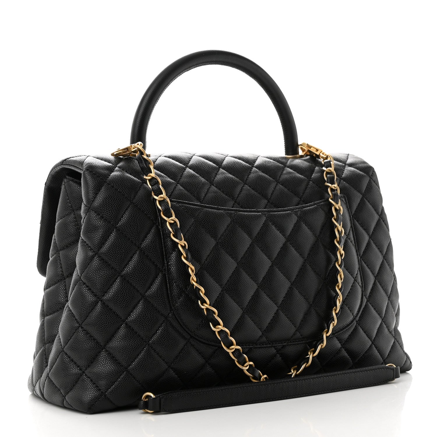 Chanel Caviar Quilted Medium Coco Handle Flap Black 2 of 10