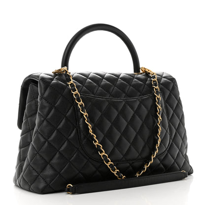 Chanel Caviar Quilted Medium Coco Handle Flap Black 2 of 10