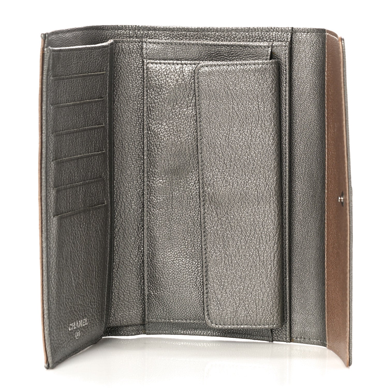 Chanel Metallic Calfskin Diamond Stitched Flap Wallet Gold 7 of 21
