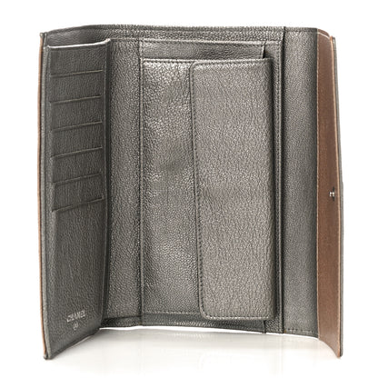 Chanel Metallic Calfskin Diamond Stitched Flap Wallet Gold 7 of 21
