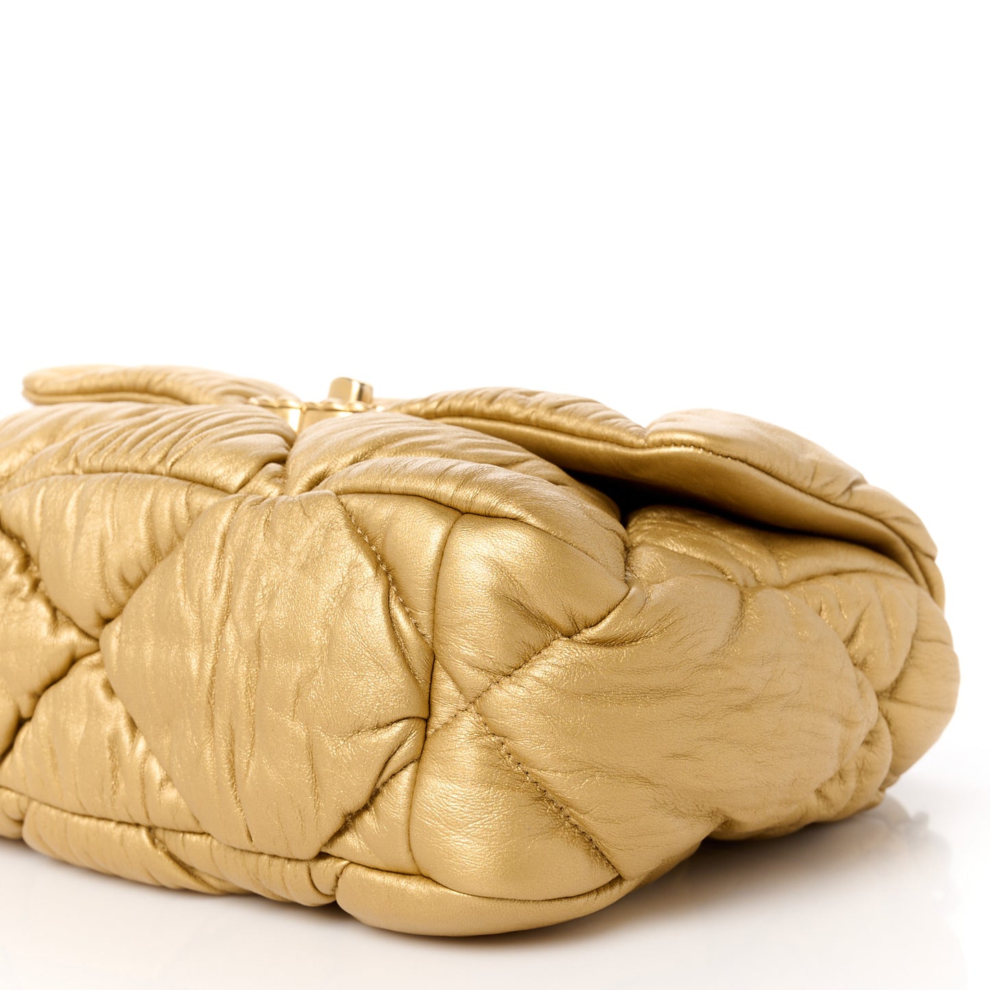 Iridescent Lambskin Quilted Medium Chanel 19 Flap Golden