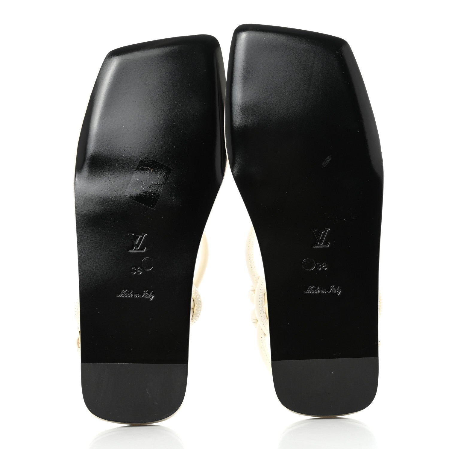 Louis Vuitton Lambskin Nova Flat Sandals 38 White 7 of 7