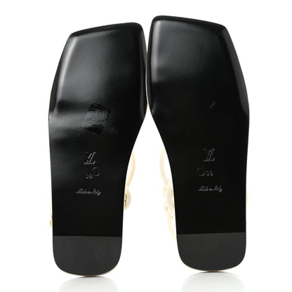 Louis Vuitton Lambskin Nova Flat Sandals 38 White 7 of 7