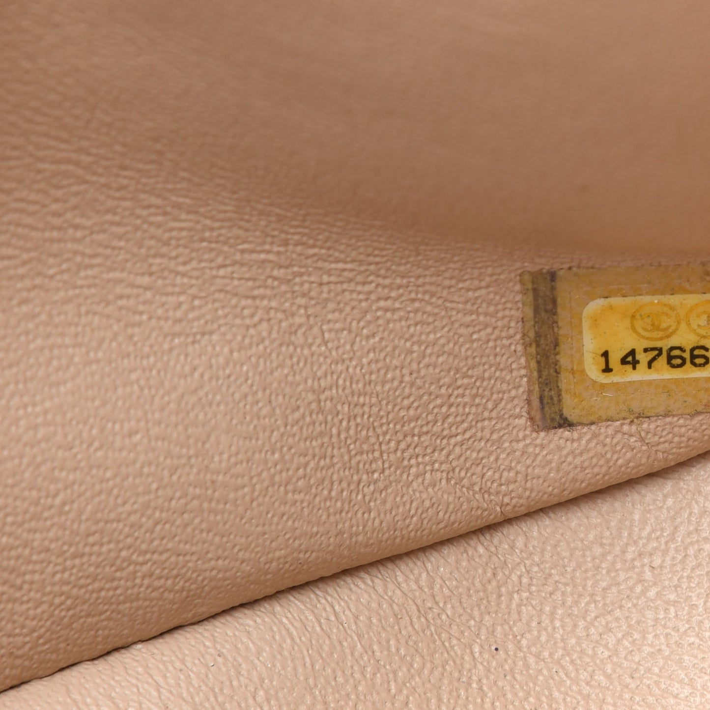 Caviar Quilted Jumbo Double Flap Light Beige