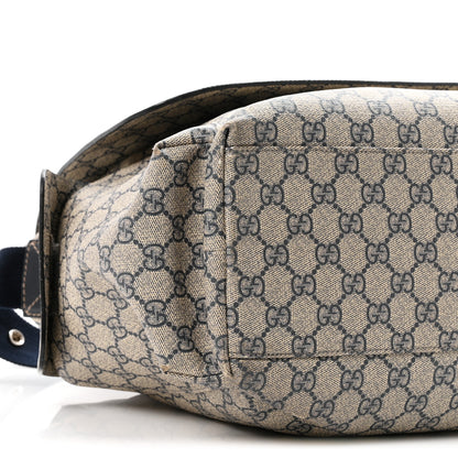 Gucci GG Supreme Monogram Selleria Calfskin Messenger Diaper Bag Navy 17 of 21
