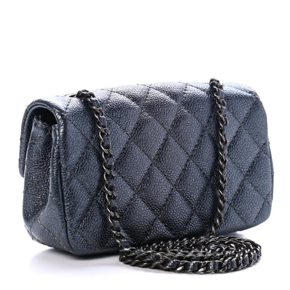 Chanel Metallic Caviar Quilted Extra Mini Flap Dark Grey 2 of 4