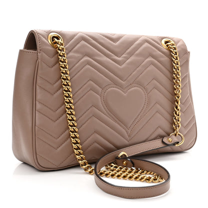 Gucci Calfskin Matelasse Medium GG Marmont Shoulder Bag Porcelain Rose 3 of 10
