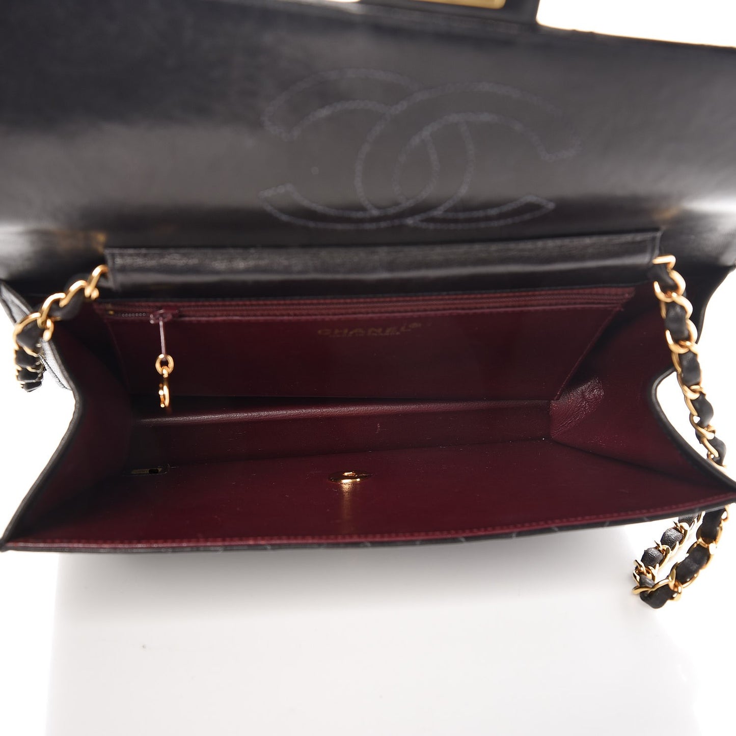 Lambskin Quilted Medium Single Flap Black