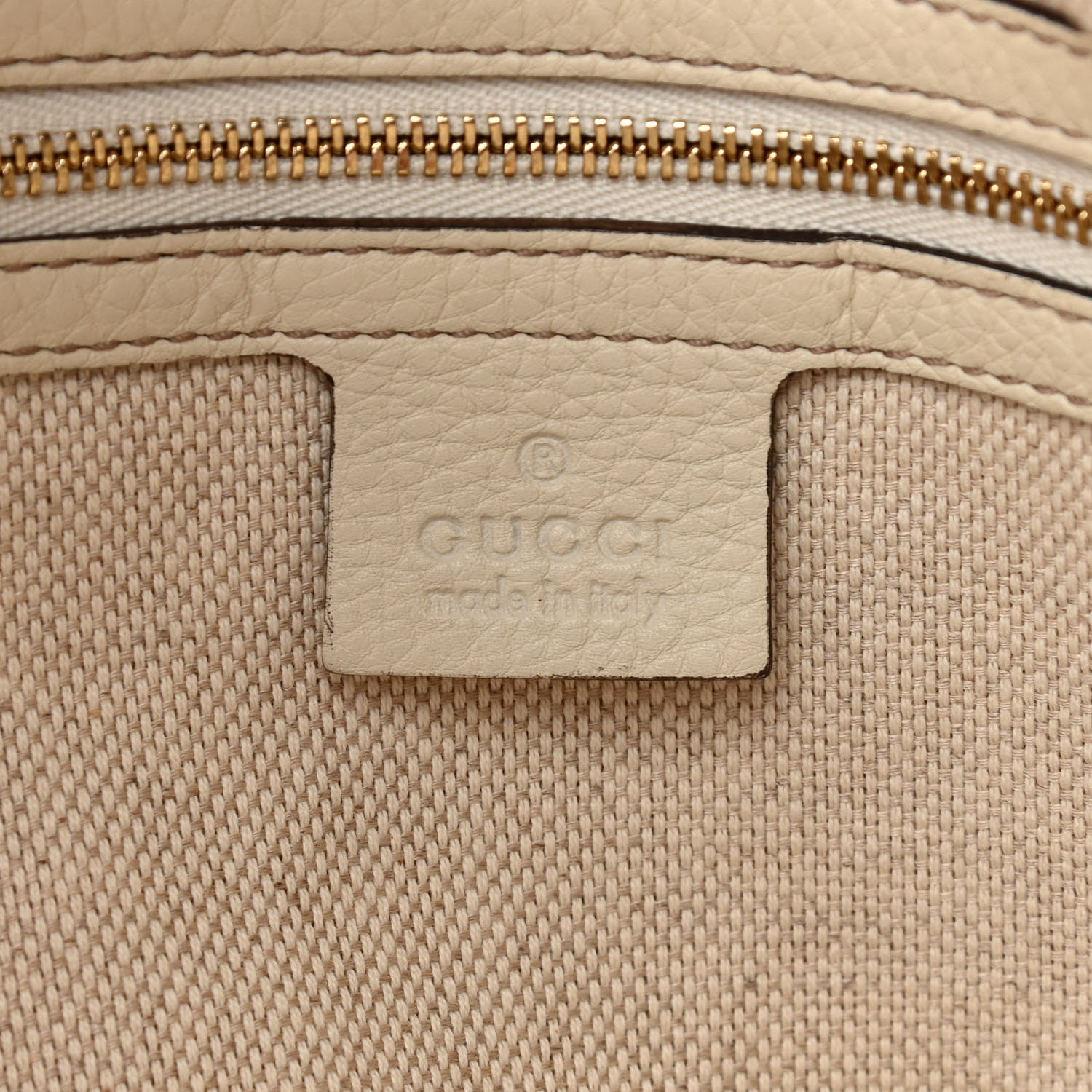 Gucci Pebbled Calfskin Large Soho Top Handle Bag Off White 6 of 12