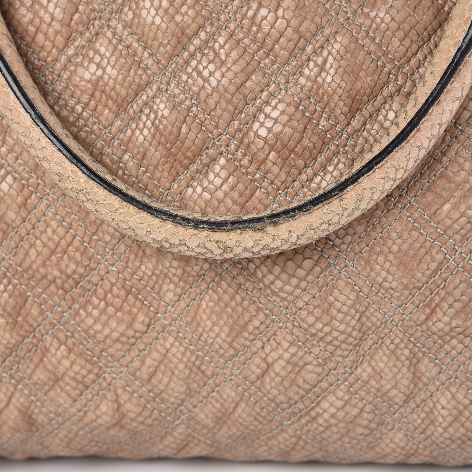 Marc Jacobs Python Effect Quilted Stardust Rio Satchel Beige 16 of 19