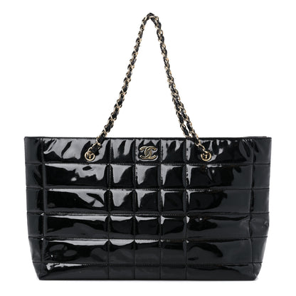 Chanel Patent Chocolate Bar CC Tote Black 1 of 14