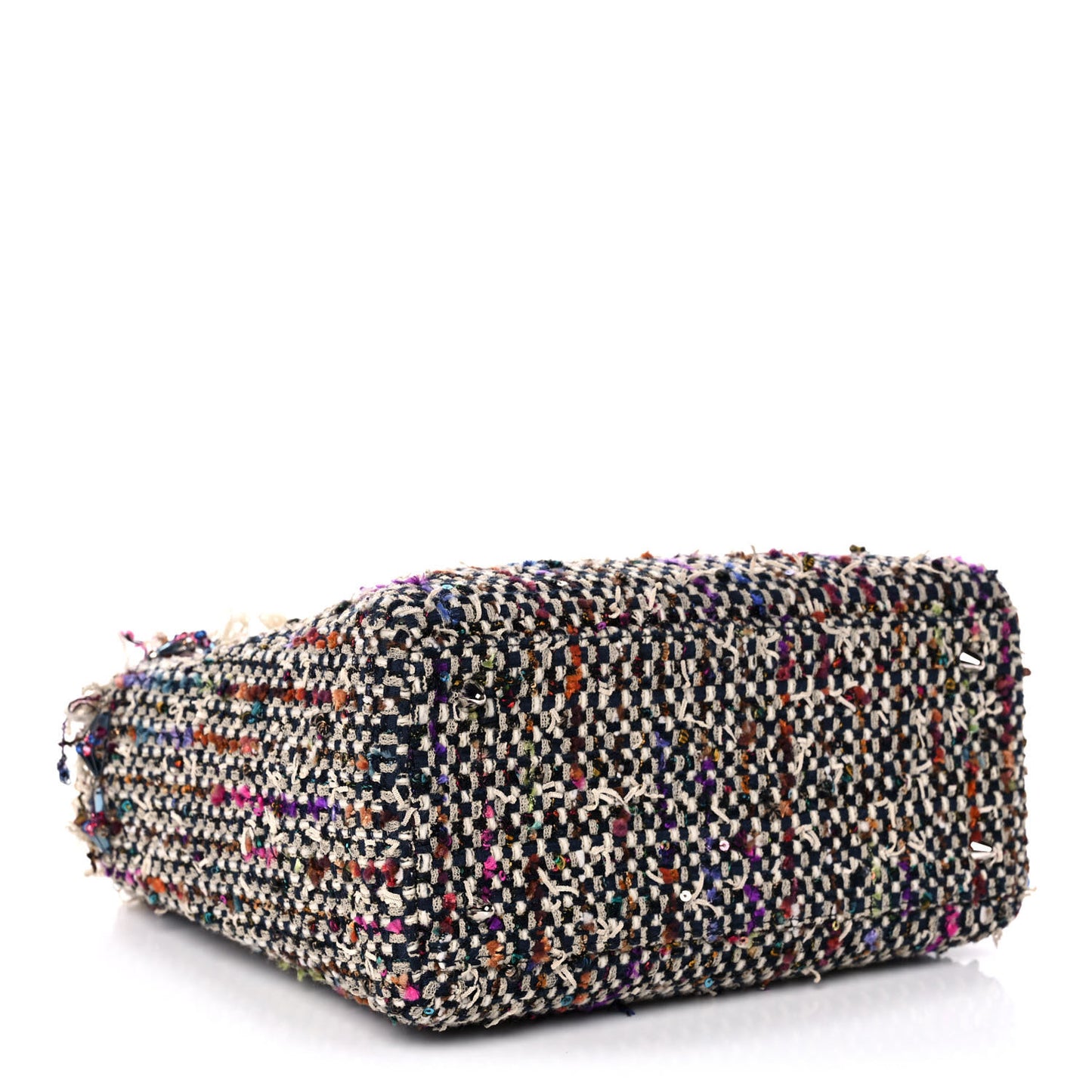 Tweed Fringe Medium Lady Dior Purple