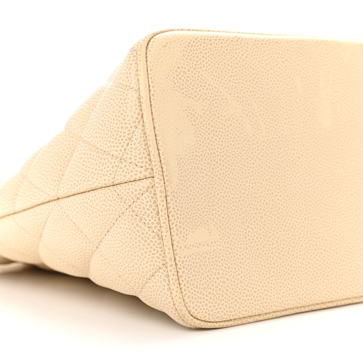 Caviar Quilted Medallion Tote Light Beige